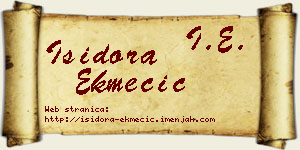 Isidora Ekmečić vizit kartica